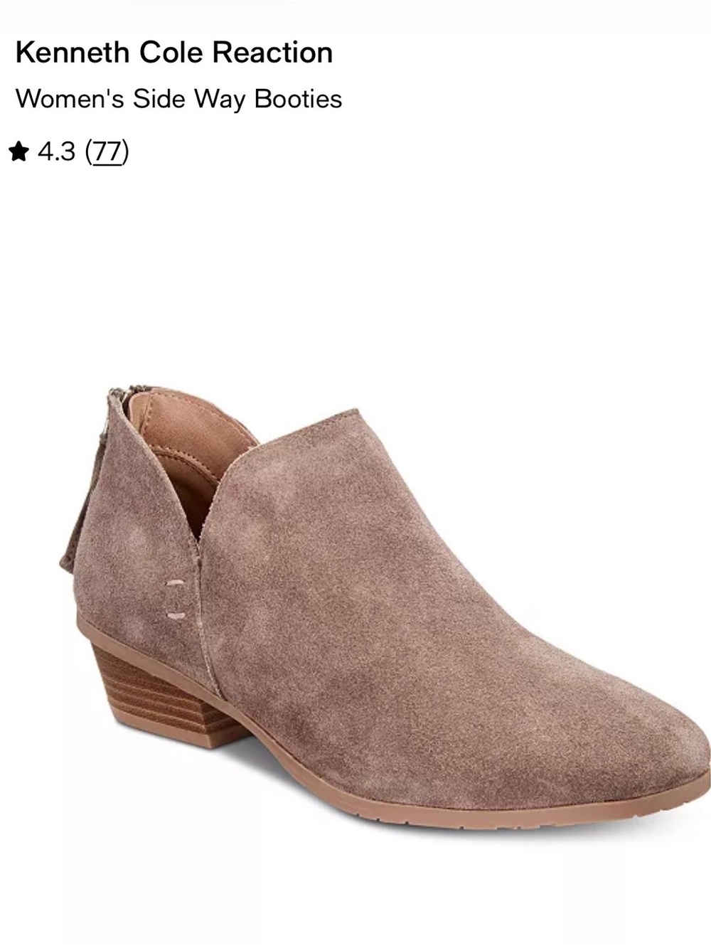 Kenneth Cole Reaction Side Way Booties - Concrete Taupe | Size EU 37 / US 6.5